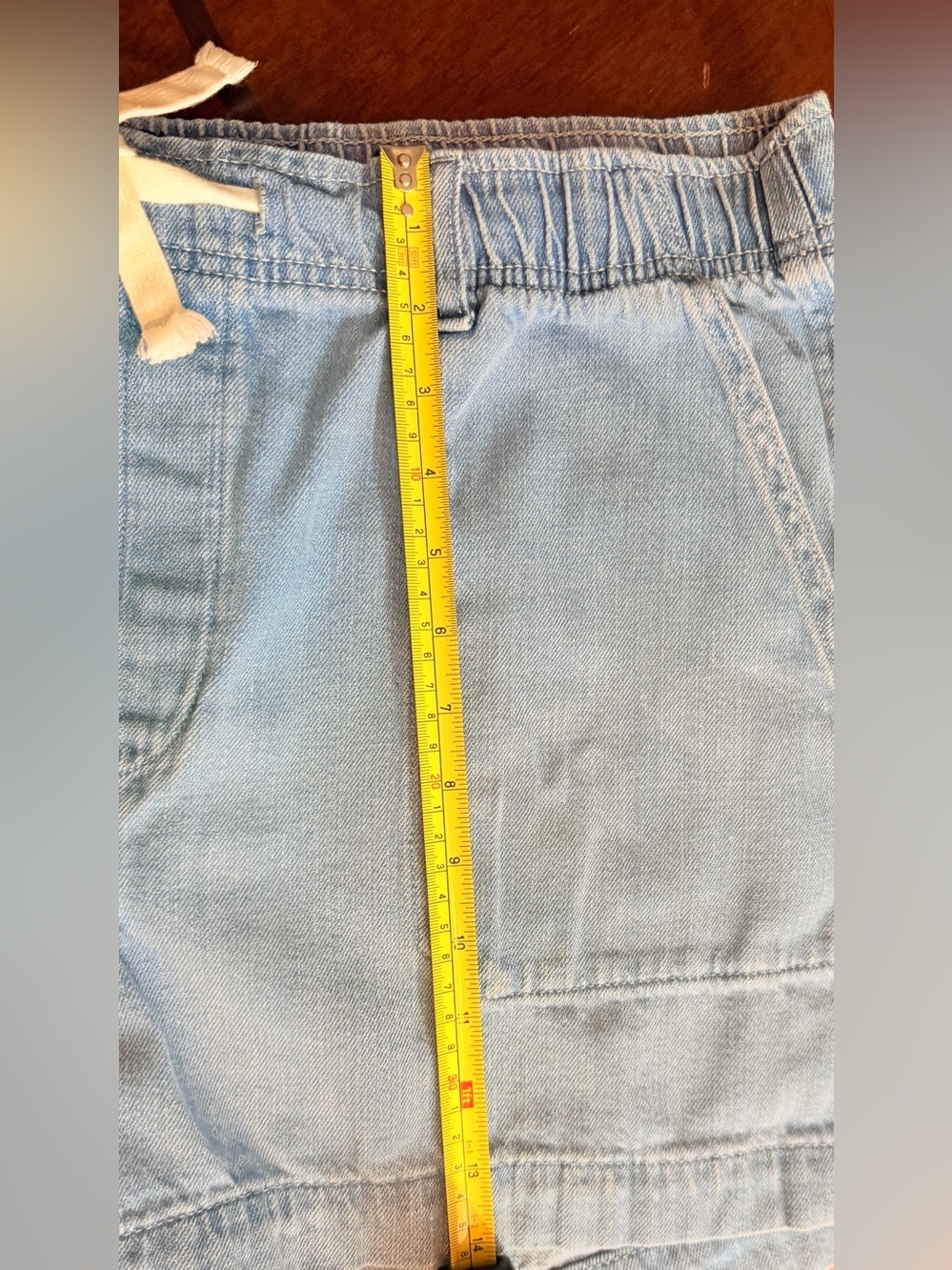GAP Light Blue Drawstring Denim Shorts - Picture 8 of 14